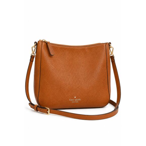 kate spade Handbags - Kate Spade New York Pebbled Leather Medium Crossbody Bag Cognac Luggage Gold Zip